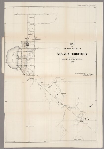 Map of Public Surveys in Nevada Territory, 1862