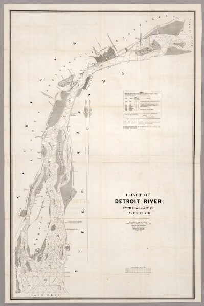 Chart Of Detroit River, From Lake Erie To Lake St. Slair