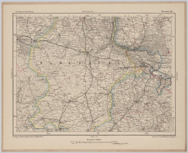 Bremen 44, uit: [W. Liebenow's Special-Karte von Mittel-Europa]