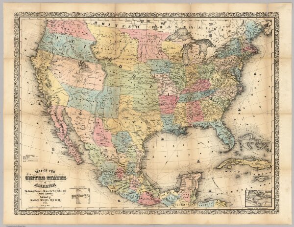 Map Of The United States of America, The British Provinces, Mexico ...