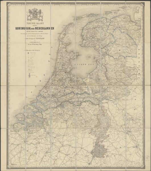 Nieuwe kaart van het Koningrijk der Nederlanden op de schaal van 400.000