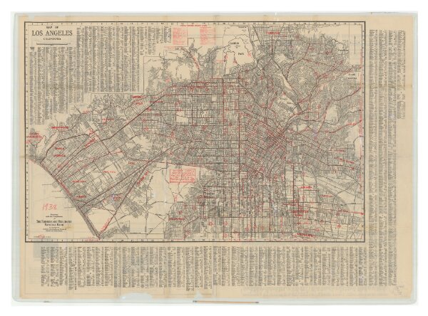 Map of Los Angeles, California Presented with Compliments of The Farmers and Merchants National Bank