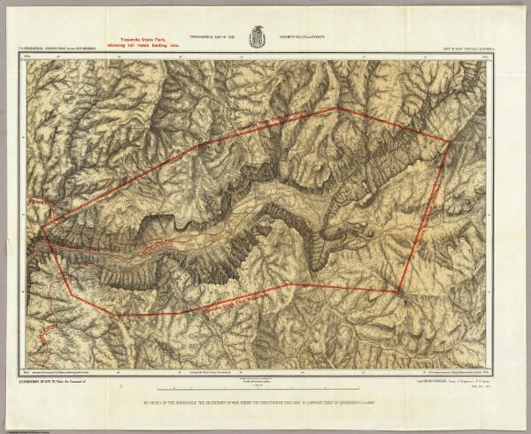 Topographical Map Of The Yosemite Valley And Vicinity.