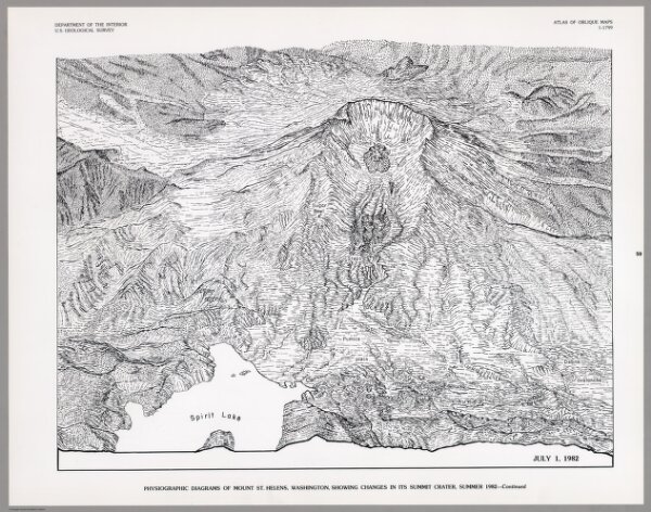 Physiographic Diagrams of Mount St. Helens, Washington, Showing Summit Crater, July 1, 1982.