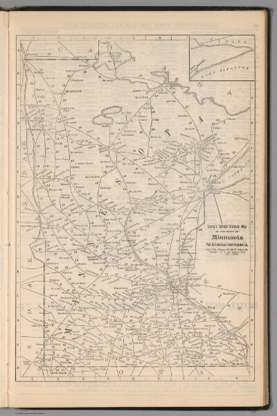 Railway Distance Map of the State of Minnesota