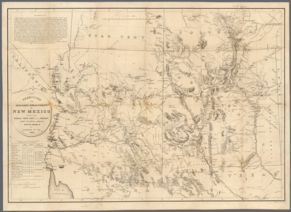 Old Territory and Military Department of New Mexico... revised and corrected to 1867