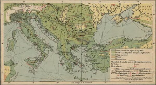 Italien und Balkanhalbinsel. Nebenkarten II. 5. Wirtschaftskarte