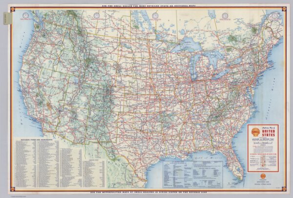 Shell Highway Map of United States.