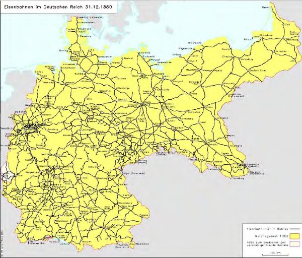 Eisenbahnen im Deutschen Reich 31.12.1880
