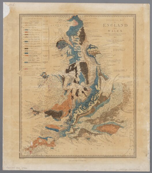 Geological map of England and Wales / publ. under the superintendence of the Society for the Diffusion of Useful Knowledge ; arr. by Roderick Impey Murchison ; S.P. Woodward del.; cold. by T. Malby; J. & C. Walker sculpt