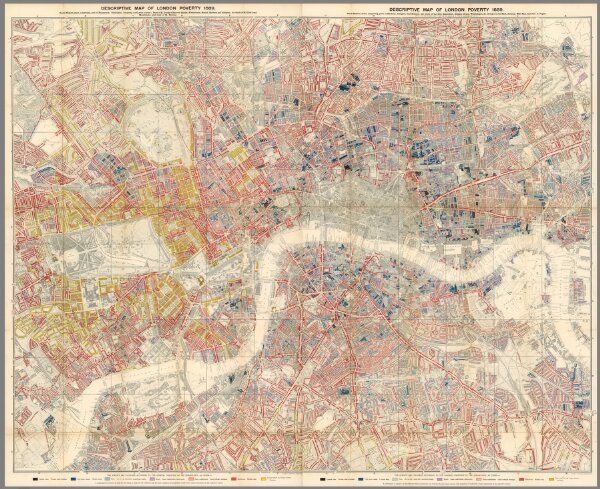 Composite: (London) Descriptive map of London poverty 1889