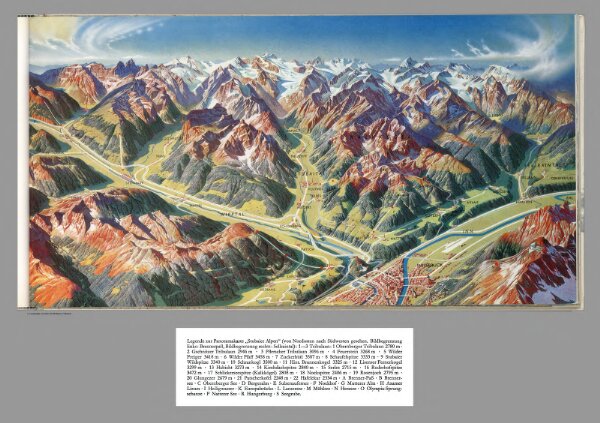 Composite of Text (Caption) and Map:  XV. Stubaier Alpen und Brenner, Tirol, Austria.