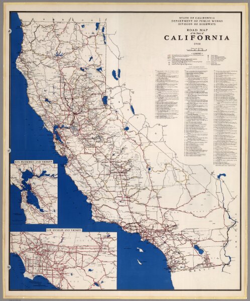 Road Map of the State of California, 1948.