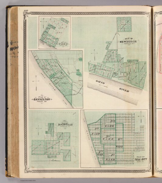 Plan of Newburgh, Warrick Co. (with) Boonville, Troy, Cannelton, Tell City.