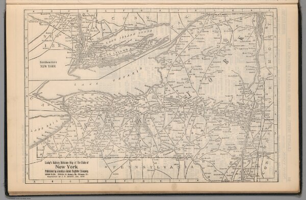 (Continues) Railway Distance Map of the State of New York