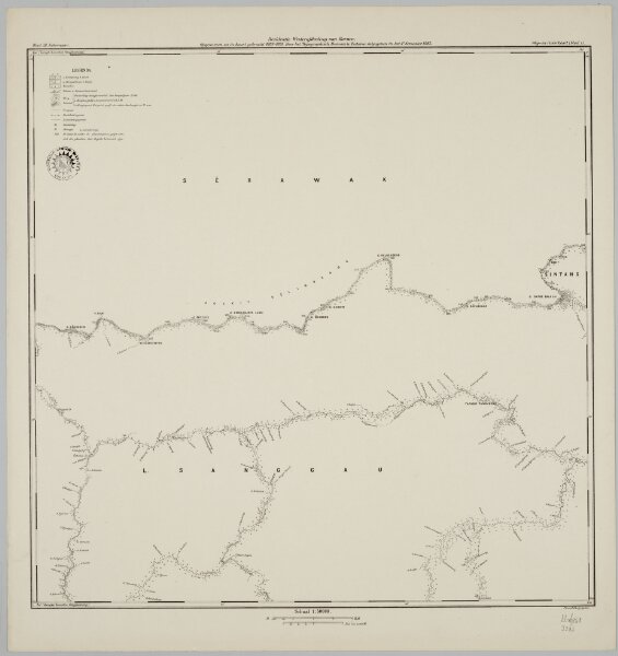 Blad XII Ketoengau, blad i, uit: Residentie Wester-Afdeeling van Borneo : weg- en rivierkaart / Topographisch Bureau