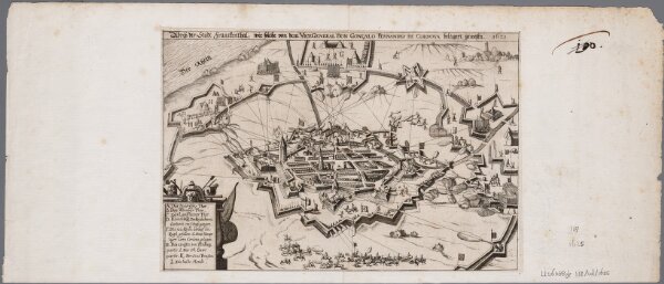 Abriss der Stadt Franckenthal, wie solche von dem Vice General Don Gonçalo Fernandes de Cordova belägert gewesen 1621