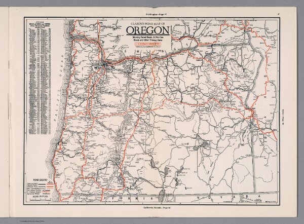 Clason's Road Map of Oregon