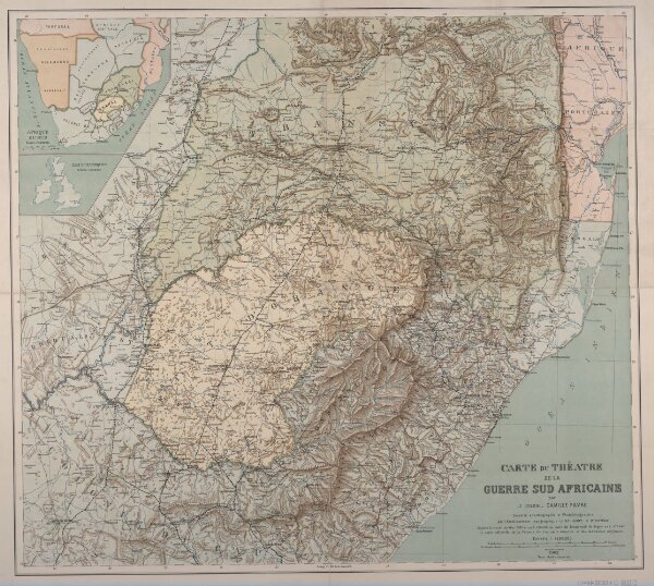 Carte du théatre de la guerre Sud Africaine