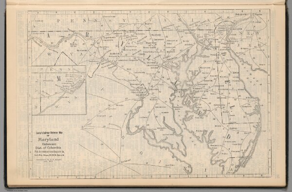 Railway Distance Map of the State of Maryland. Delaware. Dist. of Columbia.