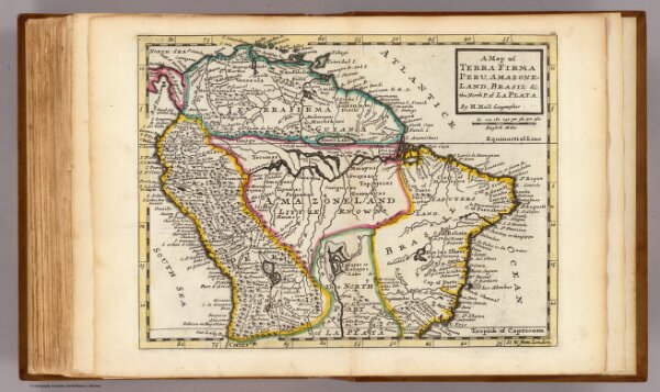Map of Terra Firma, Peru, Amazone-Land, Brasil &c.
