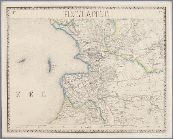 11me Zwolle, uit: Nouvelle carte de la Hollande, d'après Kraijenhoff et les meilleures cartes connues / Établissement Géographique de Bruxelles, fondé par Ph. Vander Maelen