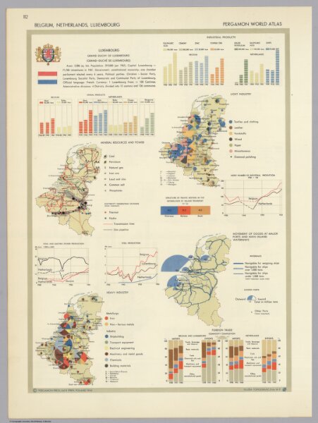 Belgium, Netherlands, Luxembourg.  Pergamon World Atlas.