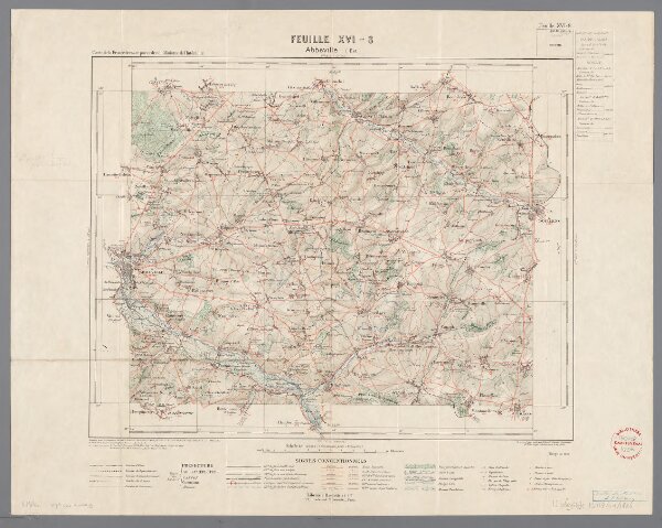 Carte de la France. Abbeville (est), Feuille XVI-8