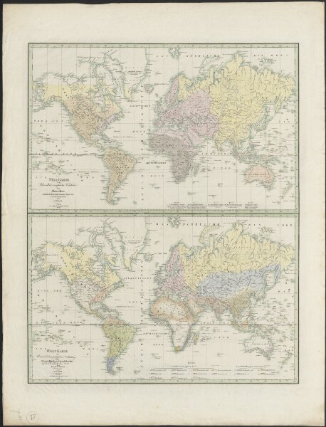Weltkarte zur Uebersicht der vorzügluchsten Varietaeten des Menschen, nach Blumenbach'schen Systeme
