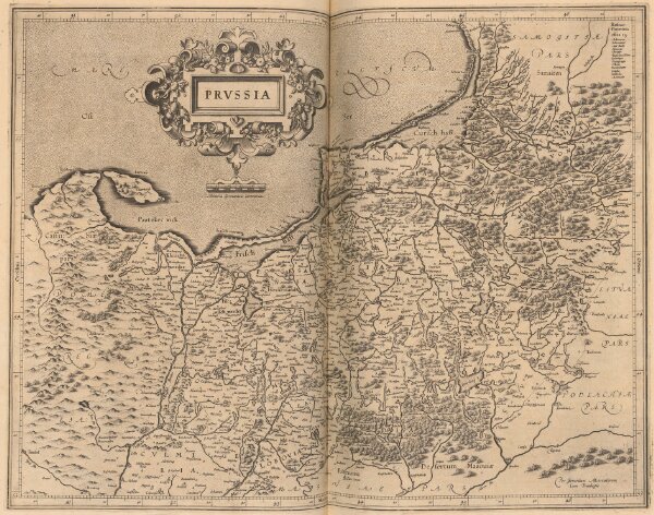 Prussia [Karte], in: Gerardi Mercatoris Atlas, sive, Cosmographicae meditationes de fabrica mundi et fabricati figura, S. 152.
