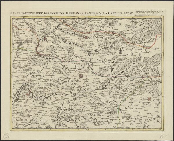 Carte particuliere des environs d'Avesnes Landrecy, La Capelle, Guise