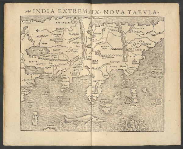 India Extrema; XIX. Nova Tabula. [Karte], in: Claud. Ptolemaeus. Geographia lat. cum mappis [...], S. 413.