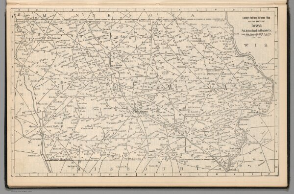 (Continues) Railway Distance Map of the State of Iowa