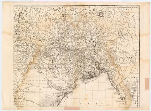 Neueste Karte von Hindostan, Bengalen etc..Mit der Anzeige der Strassen, Paesse, und genauester Eintheilung der britischen Besitzungen in Ostindien