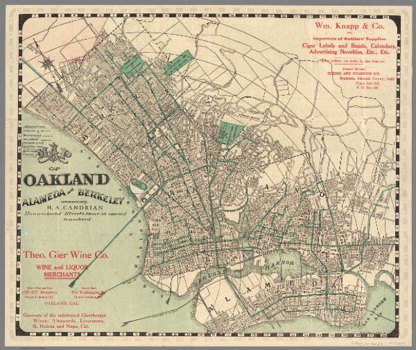 Map of Oakland, Alameda and Berkeley. Copyright, 1906