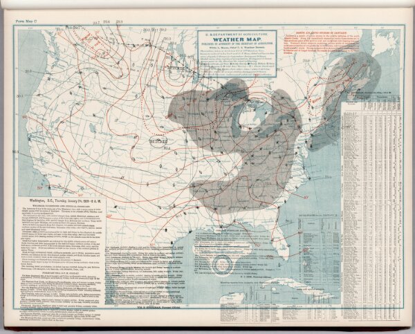 (United States) Weather Map.  January 24, 1901.
