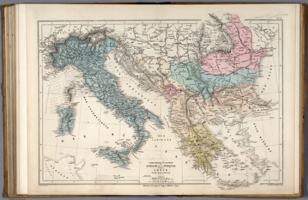 Carte physique et politique de l'Italie, Turquie, Grece