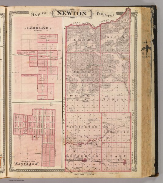 Map of Newton County (with) Goodland (and) Kentland.