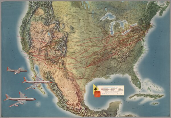American Airlines System Map.