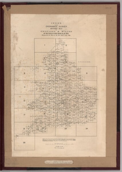 Index Map:  Index to the Ordnance Survey Revised Map of England and Wales.
