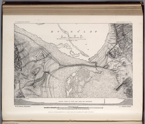 Plate XVIII: Gravel embarkment at west end of Humboldt Lake, Nevada