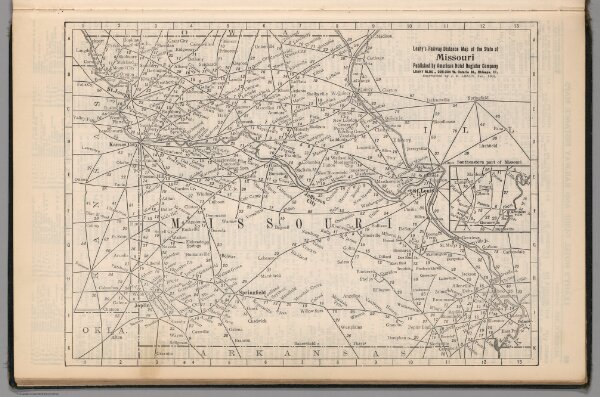 Railway Distance Map of the State of Missouri