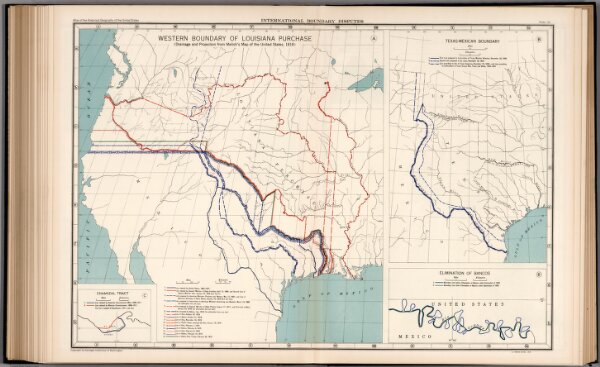 Plate 95.  International Boundary Disputes.  Louisiana Purchase, Texas-Mexican Boundary.