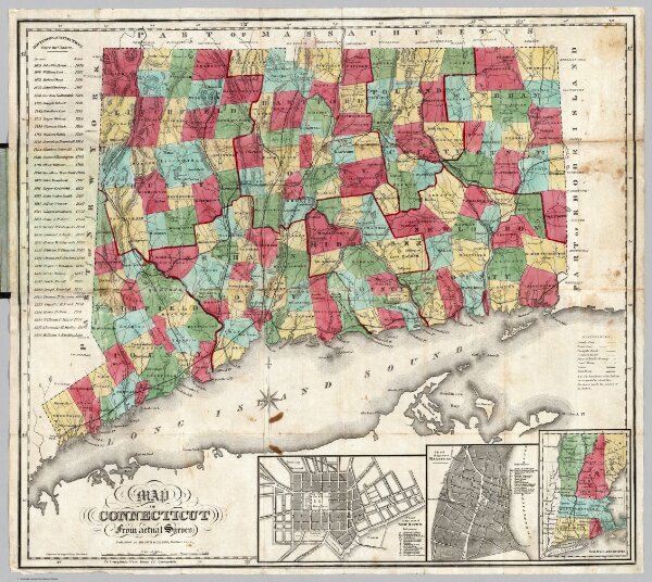 Map Of Connecticut from actual survey