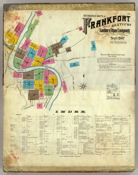 Insurance maps of Frankfort, Kentucky (sheet 1, index)