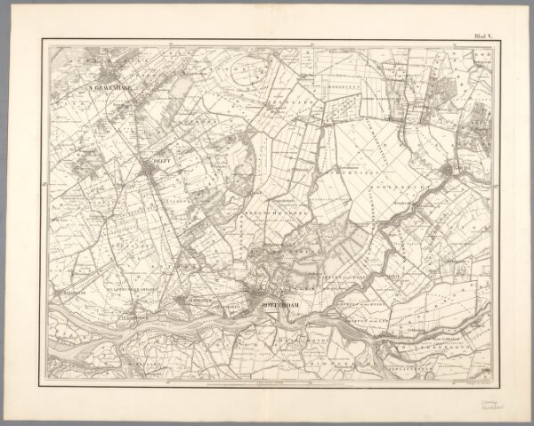 Blad V, uit: Kaart van de provincie Zuid-Holland / opgemaakt op last van de Provinciale Staten