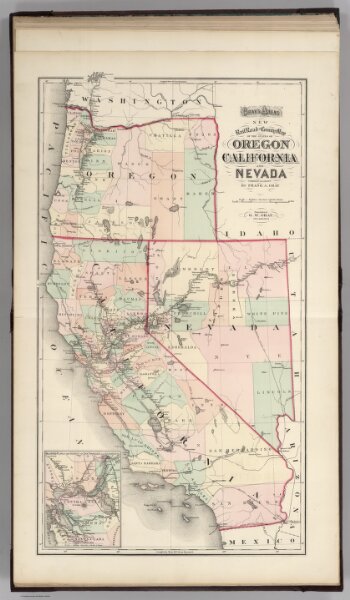 Railroad map of Oregon, California, and Nevada.