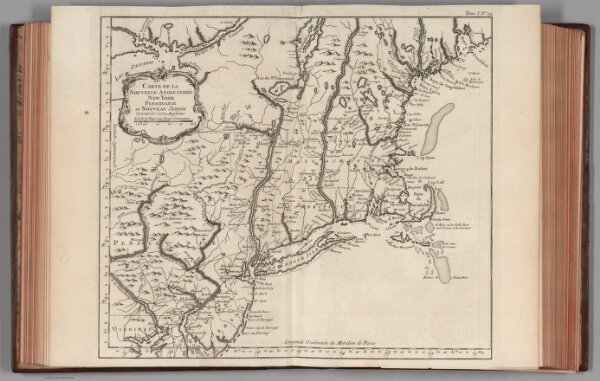 Carte de la Nouvelle Angleterre, New York, Pensilvanie et Nouveau Jersay suivant les cartes angloises.