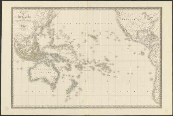 Carte de l'Océanie ou cinquième partie du monde