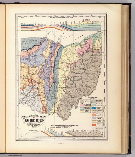 Geological map of Ohio.